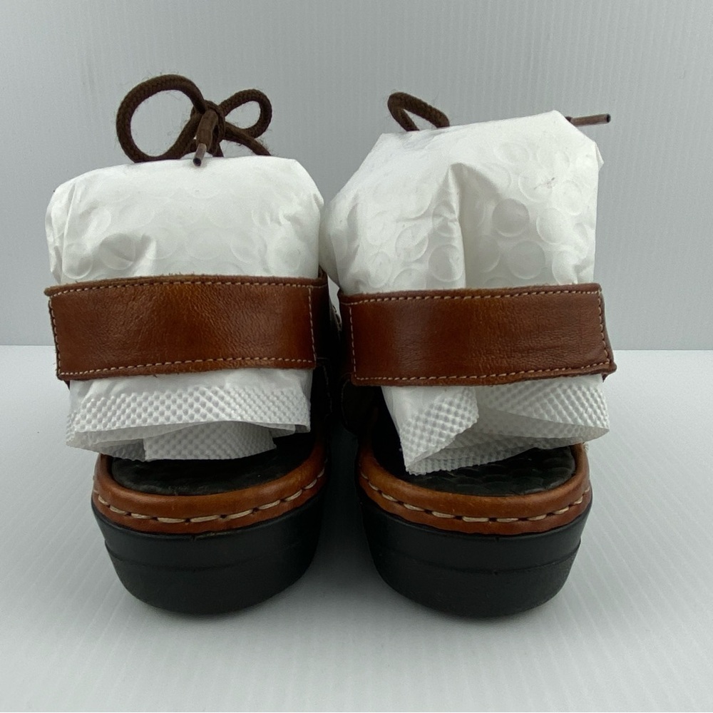 Rieker Sandals Brown Leather Sz 37 - Sz 6 Open Toed Lace Up Ankle Strap - Picture 7 of 11